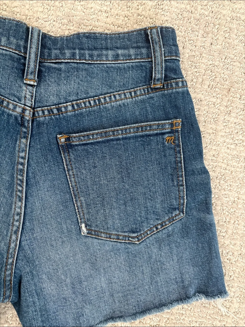 Madewell Raw-Hem High-Rise Denim Shorts — Blue Wash